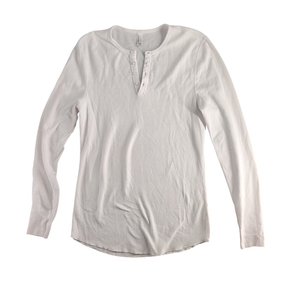 American Apparel Dexter Morgan Kill Shirt Men's Large Baby Thermal Henley White